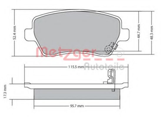 METZGER 1170243 Тормозные колодки для NISSAN VERSA NOTE (Ниссан Vэрса нотэ)