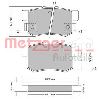 METZGER 1170337 Тормозные колодки для HONDA SHUTTLE (Хонда Шуттлэ) METZGER 1170337 Тормозные колодки для HONDA SHUTTLE (Хонда Шуттлэ)