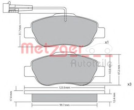 METZGER 1170382 Тормозные колодки для FIAT 500 C (Фиат 500 c) METZGER 1170382 Тормозные колодки для FIAT 500 C (Фиат 500 c)