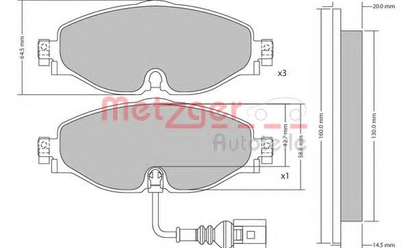 METZGER 1170411 Тормозные колодки для VOLKSWAGEN (Фольксваген) METZGER 1170411 Тормозные колодки для VOLKSWAGEN (Фольксваген)