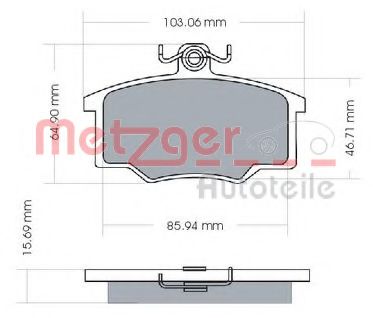 METZGER 1170566 Тормозные колодки для AUDI 80 (Ауди 80) METZGER 1170566 Тормозные колодки для AUDI 80 (Ауди 80)