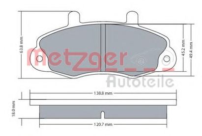 METZGER 1170604 Тормозные колодки для FORD TRANSIT (Форд Трансит) METZGER 1170604 Тормозные колодки для FORD TRANSIT (Форд Трансит)