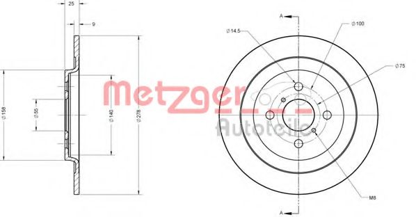 METZGER 6110181 Тормозной диск для DAIHATSU CHARADE (Дайхатсу Чарадэ) METZGER 6110181 Тормозной диск для DAIHATSU CHARADE (Дайхатсу Чарадэ)