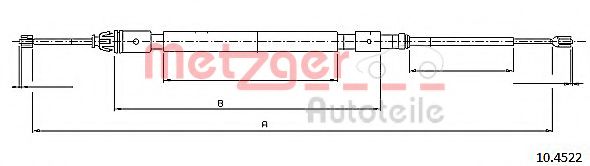 METZGER 10.4522B Трос, стояночная тормозная система для CITROËN C2 (CитроËн C2) METZGER 10.4522B Трос, стояночная тормозная система для CITROËN C2 (CитроËн C2)