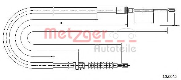 METZGER 10.6045 Трос, стояночная тормозная система для PEUGEOT 308 SW (Пежо 308 св) METZGER 10.6045 Трос, стояночная тормозная система для PEUGEOT 308 SW (Пежо 308 св)
