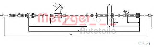 METZGER 11.5831 Трос, стояночная тормозная система для OPEL (Опель) METZGER 11.5831 Трос, стояночная тормозная система для OPEL (Опель)