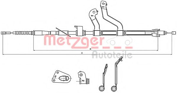 METZGER 17.2580 Трос, стояночная тормозная система для HYUNDAI I30 (Хендай И30) METZGER 17.2580 Трос, стояночная тормозная система для HYUNDAI I30 (Хендай И30)