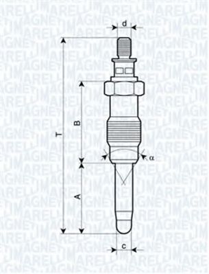 MAGNETI MARELLI 062587001304 Свеча накаливания для RENAULT 19 (Рено 19) MAGNETI MARELLI 062587001304 Свеча накаливания для RENAULT 19 (Рено 19)