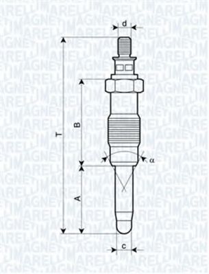 MAGNETI MARELLI 062900010304 Свеча накаливания для RENAULT 19 (Рено 19) MAGNETI MARELLI 062900010304 Свеча накаливания для RENAULT 19 (Рено 19)