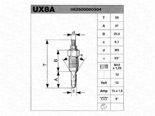 MAGNETI MARELLI 062500000304 Свеча накаливания для VOLKSWAGEN JETTA (Фольксваген Жэтта) MAGNETI MARELLI 062500000304 Свеча накаливания для VOLKSWAGEN JETTA (Фольксваген Жэтта)