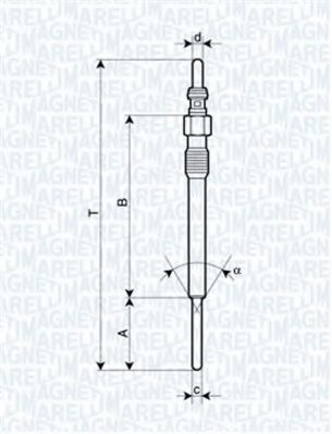 MAGNETI MARELLI 062900090304 Свеча накаливания для FIAT 500 C (Фиат 500 c) MAGNETI MARELLI 062900090304 Свеча накаливания для FIAT 500 C (Фиат 500 c)