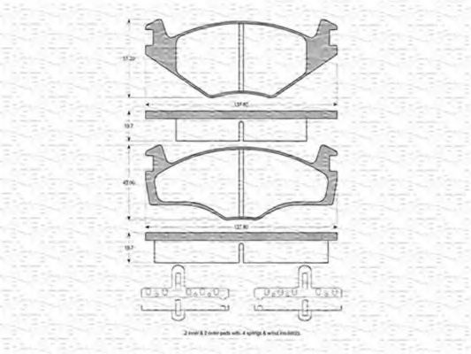MAGNETI MARELLI 363702160009 Тормозные колодки для VOLKSWAGEN CADDY I (Фольксваген Cаддъ и) MAGNETI MARELLI 363702160009 Тормозные колодки для VOLKSWAGEN CADDY I (Фольксваген Cаддъ и)
