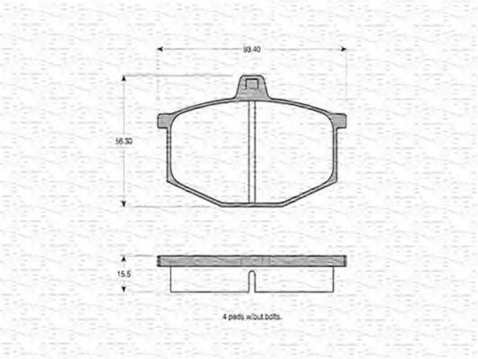 MAGNETI MARELLI 363702160121 Тормозные колодки для RENAULT LE CAR (Рено Лэ cар) MAGNETI MARELLI 363702160121 Тормозные колодки для RENAULT LE CAR (Рено Лэ cар)