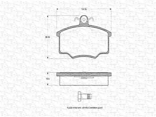 MAGNETI MARELLI 363702160123 Тормозные колодки для AUDI 100 (Ауди 100) MAGNETI MARELLI 363702160123 Тормозные колодки для AUDI 100 (Ауди 100)