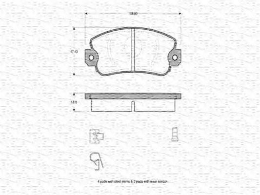 MAGNETI MARELLI 363702160141 Тормозные колодки для FIAT STRADA II (Фиат Страда 2) MAGNETI MARELLI 363702160141 Тормозные колодки для FIAT STRADA II (Фиат Страда 2)