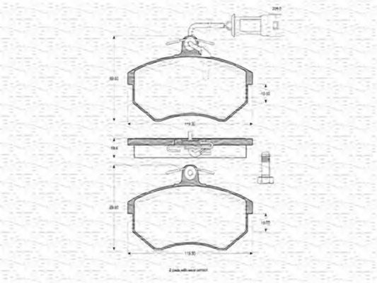 MAGNETI MARELLI 363702160197 Тормозные колодки для AUDI 90 (Ауди 90) MAGNETI MARELLI 363702160197 Тормозные колодки для AUDI 90 (Ауди 90)