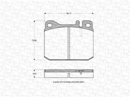 MAGNETI MARELLI 363702160348 Тормозные колодки для VOLKSWAGEN LT 28-50 (Фольксваген Лт 28-50) MAGNETI MARELLI 363702160348 Тормозные колодки для VOLKSWAGEN LT 28-50 (Фольксваген Лт 28-50)