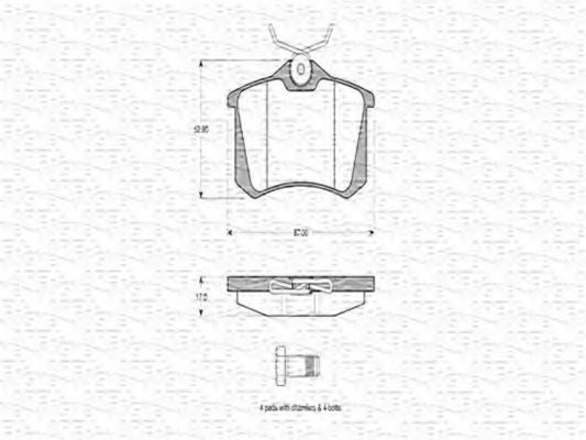 MAGNETI MARELLI 363702160433 Тормозные колодки для VOLKSWAGEN (Фольксваген) MAGNETI MARELLI 363702160433 Тормозные колодки для VOLKSWAGEN (Фольксваген)