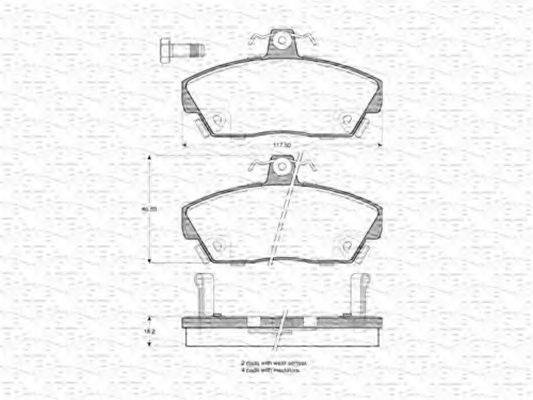 MAGNETI MARELLI 363702160556 Тормозные колодки для ROVER 400 (Ровер 400) MAGNETI MARELLI 363702160556 Тормозные колодки для ROVER 400 (Ровер 400)