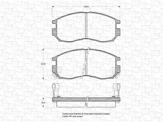 MAGNETI MARELLI 363702160570 Тормозные колодки для MITSUBISHI ETERNA IV (Митсубиши/митсубиси Этэрна иv) MAGNETI MARELLI 363702160570 Тормозные колодки для MITSUBISHI ETERNA IV (Митсубиши/митсубиси Этэрна иv)