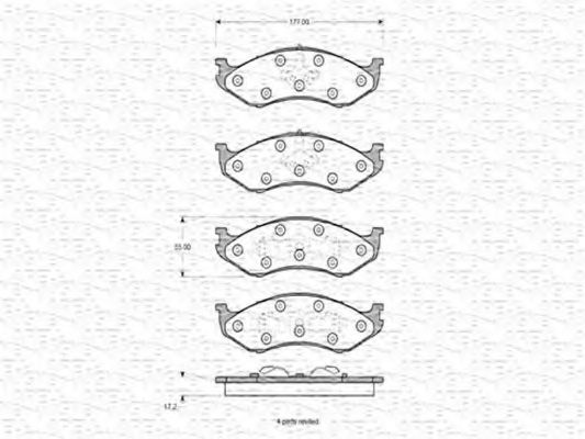 MAGNETI MARELLI 363702160588 Тормозные колодки для JEEP CHEROKEE (Джип Чироки) MAGNETI MARELLI 363702160588 Тормозные колодки для JEEP CHEROKEE (Джип Чироки)