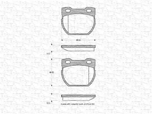 MAGNETI MARELLI 363702160627 Тормозные колодки для LAND ROVER DEFENDER (Ленд ровер/лэнд ровер Дэфэндэр) MAGNETI MARELLI 363702160627 Тормозные колодки для LAND ROVER DEFENDER (Ленд ровер/лэнд ровер Дэфэндэр)