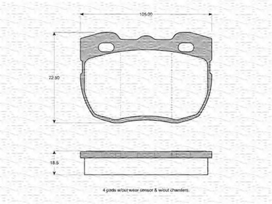 MAGNETI MARELLI 363702160828 Тормозные колодки для LAND ROVER DEFENDER (Ленд ровер/лэнд ровер Дэфэндэр) MAGNETI MARELLI 363702160828 Тормозные колодки для LAND ROVER DEFENDER (Ленд ровер/лэнд ровер Дэфэндэр)