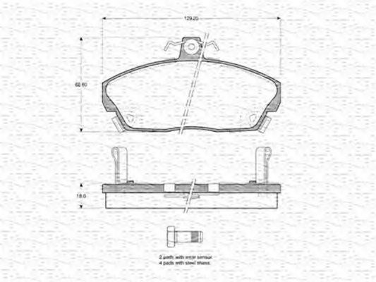 MAGNETI MARELLI 363702160859 Тормозные колодки для ROVER 400 (Ровер 400) MAGNETI MARELLI 363702160859 Тормозные колодки для ROVER 400 (Ровер 400)