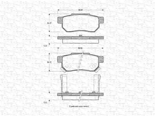 MAGNETI MARELLI 363702160861 Тормозные колодки для ROVER 400 (Ровер 400) MAGNETI MARELLI 363702160861 Тормозные колодки для ROVER 400 (Ровер 400)