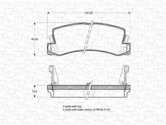 MAGNETI MARELLI 363702160885 Тормозные колодки для TOYOTA COROLLA FX (Тойота/тоета Cоролла инфинити фх) MAGNETI MARELLI 363702160885 Тормозные колодки для TOYOTA COROLLA FX (Тойота/тоета Cоролла инфинити фх)