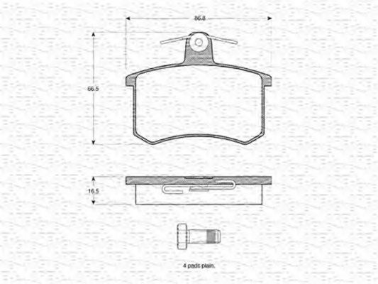 MAGNETI MARELLI 363702160925 Тормозные колодки для ALFA ROMEO RZ (Альфа ромео Рз) MAGNETI MARELLI 363702160925 Тормозные колодки для ALFA ROMEO RZ (Альфа ромео Рз)