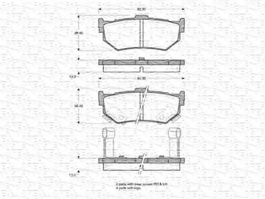 MAGNETI MARELLI 363702160965 Тормозные колодки для HONDA PRELUDE III (Хонда Прэлудэ 3) MAGNETI MARELLI 363702160965 Тормозные колодки для HONDA PRELUDE III (Хонда Прэлудэ 3)