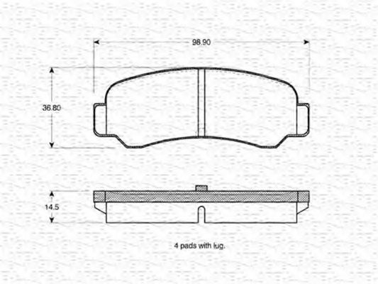 MAGNETI MARELLI 363702160989 Тормозные колодки для TOYOTA COROLLA SPRINTER (Тойота/тоета Cоролла спринтэр) MAGNETI MARELLI 363702160989 Тормозные колодки для TOYOTA COROLLA SPRINTER (Тойота/тоета Cоролла спринтэр)