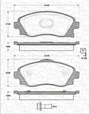 MAGNETI MARELLI 363702161219 Тормозные колодки для OPEL VITA C (Опель Vита c) MAGNETI MARELLI 363702161219 Тормозные колодки для OPEL VITA C (Опель Vита c)