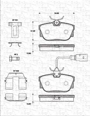 MAGNETI MARELLI 363702161267 Тормозные колодки для VOLKSWAGEN T4 CARAVELLE (Фольксваген Т4 cараvэллэ) MAGNETI MARELLI 363702161267 Тормозные колодки для VOLKSWAGEN T4 CARAVELLE (Фольксваген Т4 cараvэллэ)