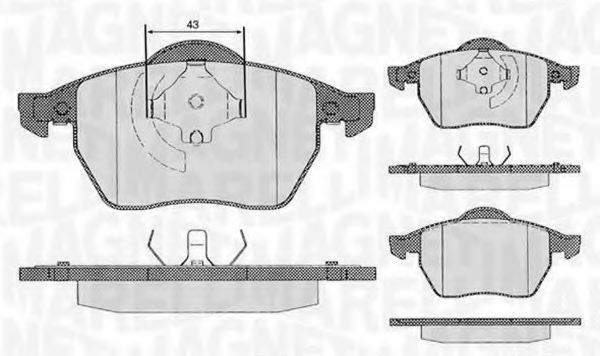 MAGNETI MARELLI 363916060137 Тормозные колодки для VOLKSWAGEN (Фольксваген) MAGNETI MARELLI 363916060137 Тормозные колодки для VOLKSWAGEN (Фольксваген)