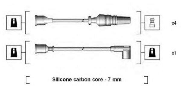 MAGNETI MARELLI 941135020696 Комплект проводов зажигания для PEUGEOT 205 I (Пежо 205 и) MAGNETI MARELLI 941135020696 Комплект проводов зажигания для PEUGEOT 205 I (Пежо 205 и)