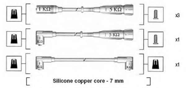 MAGNETI MARELLI 941175070750 Комплект проводов зажигания для VOLKSWAGEN GOLF III (Фольксваген Гольф 3) MAGNETI MARELLI 941175070750 Комплект проводов зажигания для VOLKSWAGEN GOLF III (Фольксваген Гольф 3)