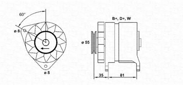MAGNETI MARELLI 054022631010 Генератор 