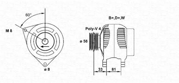 MAGNETI MARELLI 063340003010 Генератор для LAND-ROVER (Ланд-ровер) MAGNETI MARELLI 063340003010 Генератор для LAND-ROVER (Ланд-ровер)
