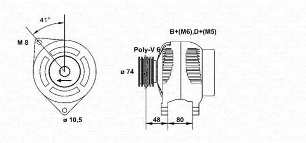 MAGNETI MARELLI 063341705010 Генератор для NISSAN PRIMERA (Ниссан Примера) MAGNETI MARELLI 063341705010 Генератор для NISSAN PRIMERA (Ниссан Примера)