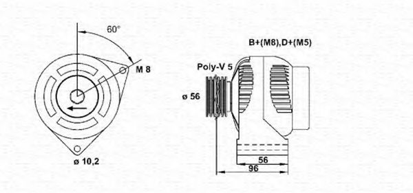 MAGNETI MARELLI 943346154010 Генератор для PEUGEOT 106 I (Пежо 106 и) MAGNETI MARELLI 943346154010 Генератор для PEUGEOT 106 I (Пежо 106 и)