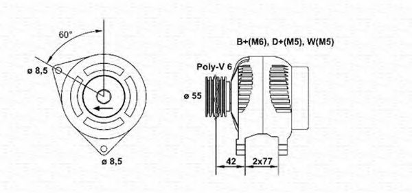 MAGNETI MARELLI 943355005010 Генератор для FORD ESCORT VII (Форд Эскорт 7) MAGNETI MARELLI 943355005010 Генератор для FORD ESCORT VII (Форд Эскорт 7)