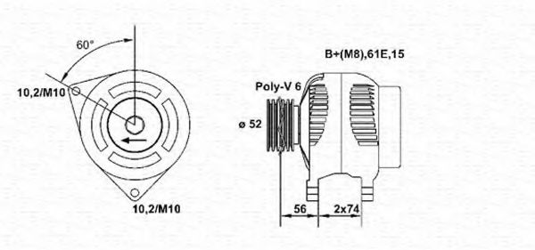 MAGNETI MARELLI 943355067010 Генератор для SKODA FABIA (Шкода Фабиа) MAGNETI MARELLI 943355067010 Генератор для SKODA FABIA (Шкода Фабиа)
