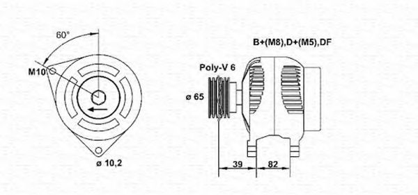 MAGNETI MARELLI 943355096010 Генератор для AUDI 80 (Ауди 80) MAGNETI MARELLI 943355096010 Генератор для AUDI 80 (Ауди 80)