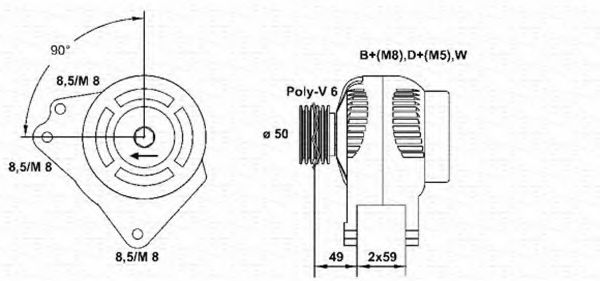 MAGNETI MARELLI 943355131010 Генератор для VOLKSWAGEN LUPO (Фольксваген Лупо) MAGNETI MARELLI 943355131010 Генератор для VOLKSWAGEN LUPO (Фольксваген Лупо)