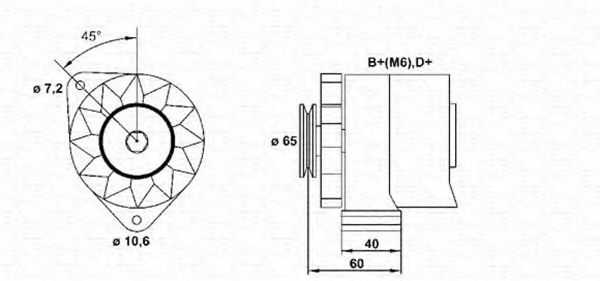 MAGNETI MARELLI 943356125010 Генератор для PEUGEOT 205 I (Пежо 205 и) MAGNETI MARELLI 943356125010 Генератор для PEUGEOT 205 I (Пежо 205 и)
