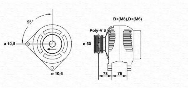 MAGNETI MARELLI 943356551010 Генератор для BMW 5 (Бмв 5)