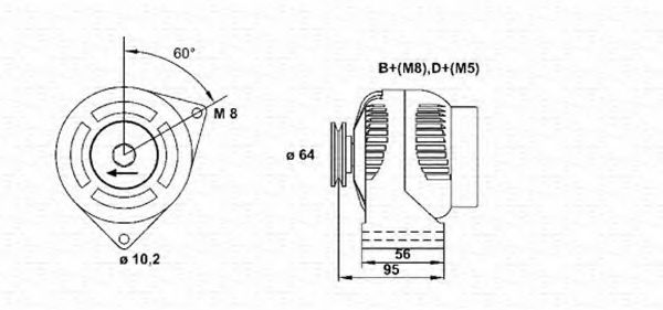 MAGNETI MARELLI 943356566010 Генератор для PEUGEOT RANCH (Пежо Ранч) MAGNETI MARELLI 943356566010 Генератор для PEUGEOT RANCH (Пежо Ранч)