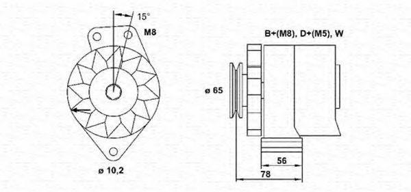MAGNETI MARELLI 943356681010 Генератор для VOLKSWAGEN POLO (Фольксваген Поло) MAGNETI MARELLI 943356681010 Генератор для VOLKSWAGEN POLO (Фольксваген Поло)